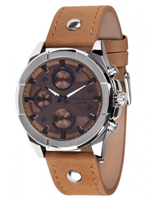 фото Мужские наручные часы GUARDO Premium 10281-2 коричневый