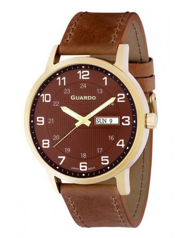 фото Мужские наручные часы GUARDO Premium 10656-4 коричневый