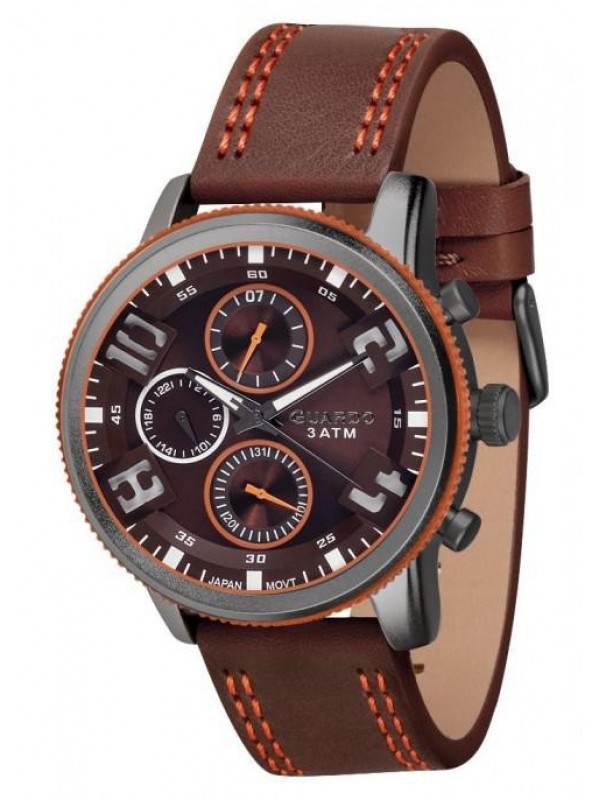 фото Мужские наручные часы GUARDO Premium 11097-4 коричневый