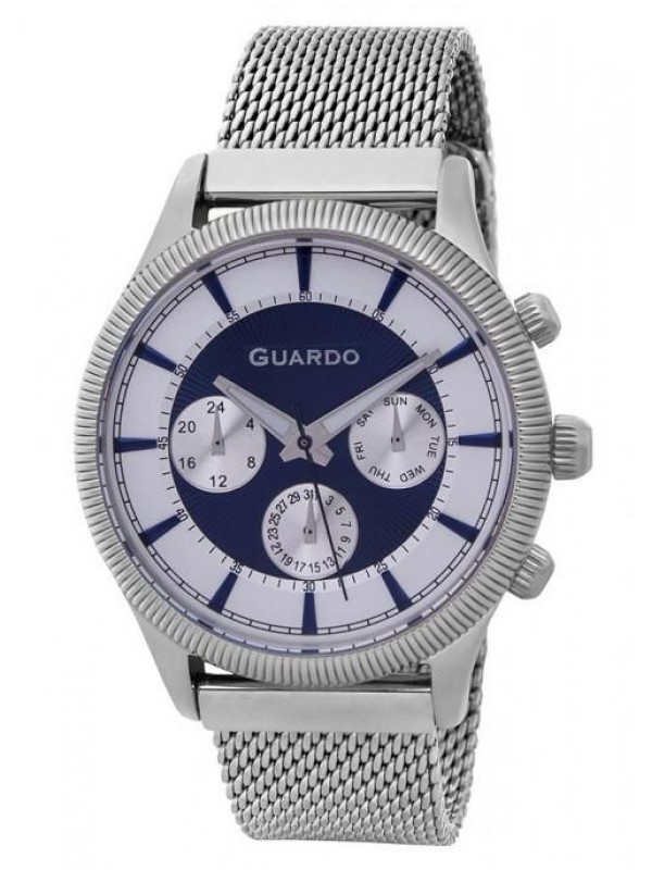 фото Мужские наручные часы GUARDO Premium 11102-2 сталь+синий