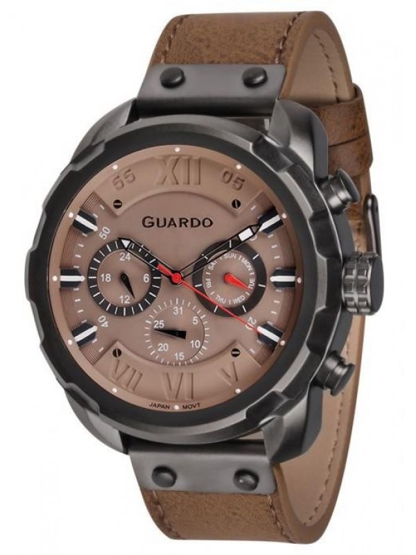 фото Мужские наручные часы GUARDO Premium 11179-4 светло-коричневый