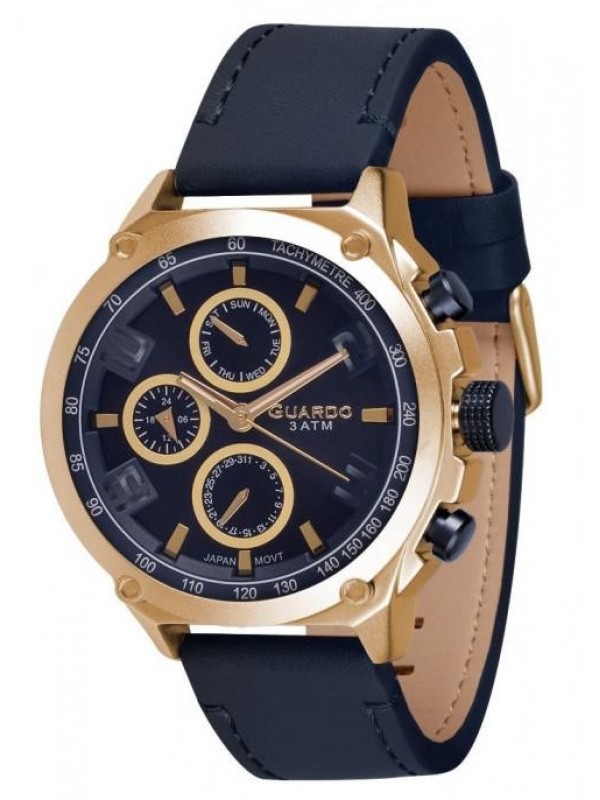 фото Мужские наручные часы GUARDO Premium 11446-4 тёмно-синий