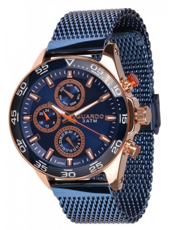 фото Мужские наручные часы GUARDO Premium 11458-6 тёмно-синий