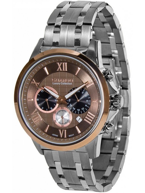 фото Мужские наручные часы GUARDO S01797-2.1.8 коричневый