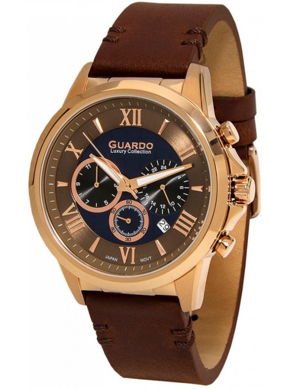 фото Мужские наручные часы GUARDO S1797-4.8 коричневый