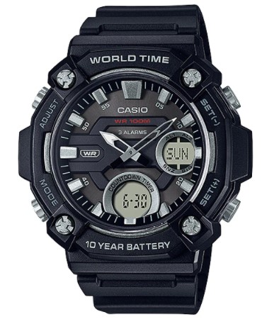 Casio Orologio AEQ-120W-7AVCF - Analogico-Digitale, 100m, Telememo, 10 Anni Batteria, 53mm - 5